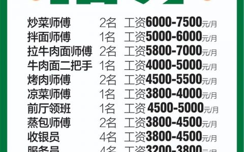 海口面食招聘，薪资待遇如何？
