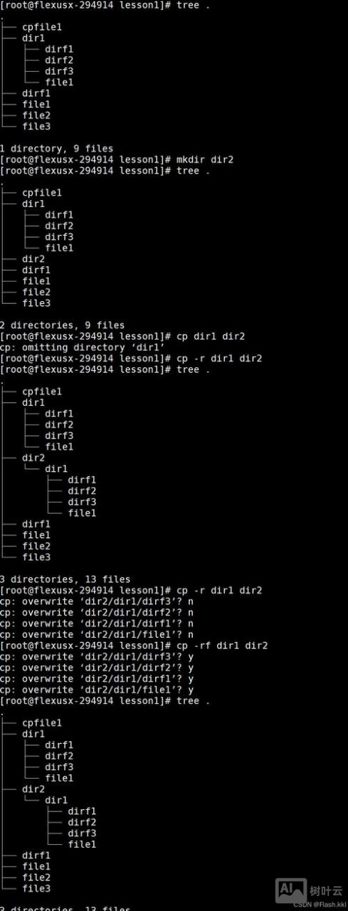 cp命令拷贝文件夹