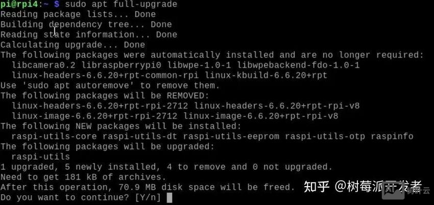 树莓派更新命令行