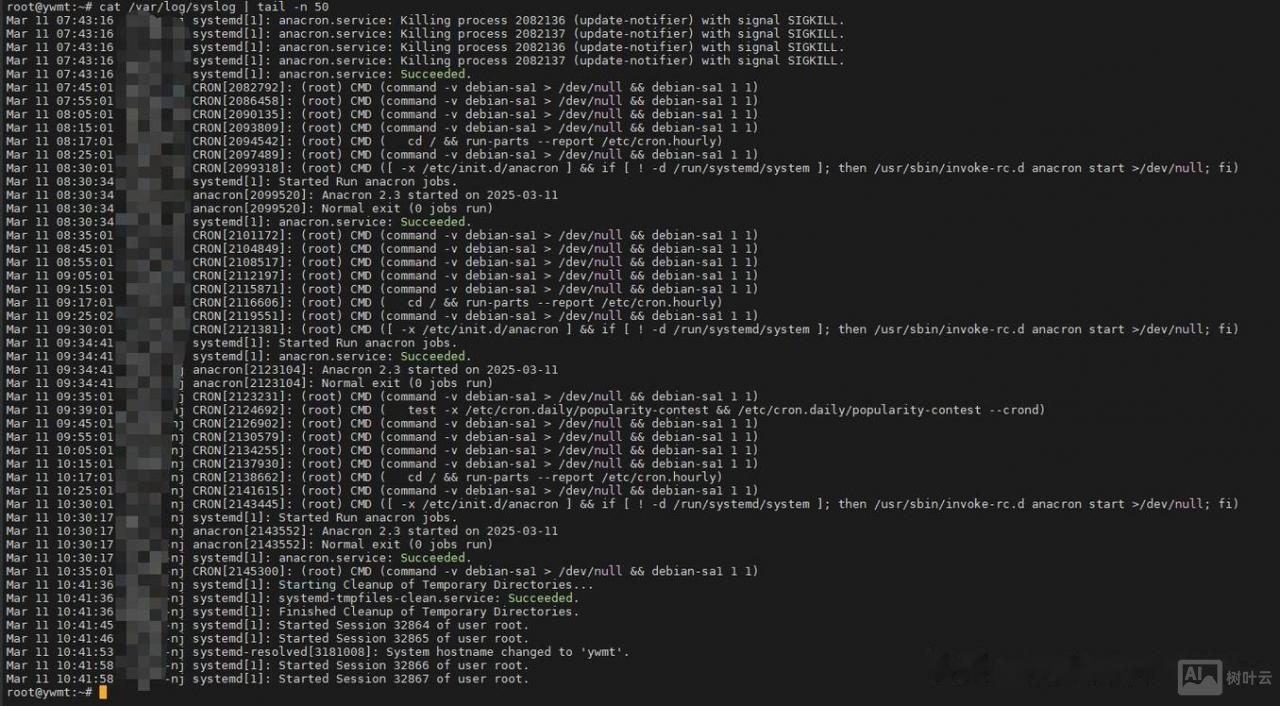 查看服务器日志命令