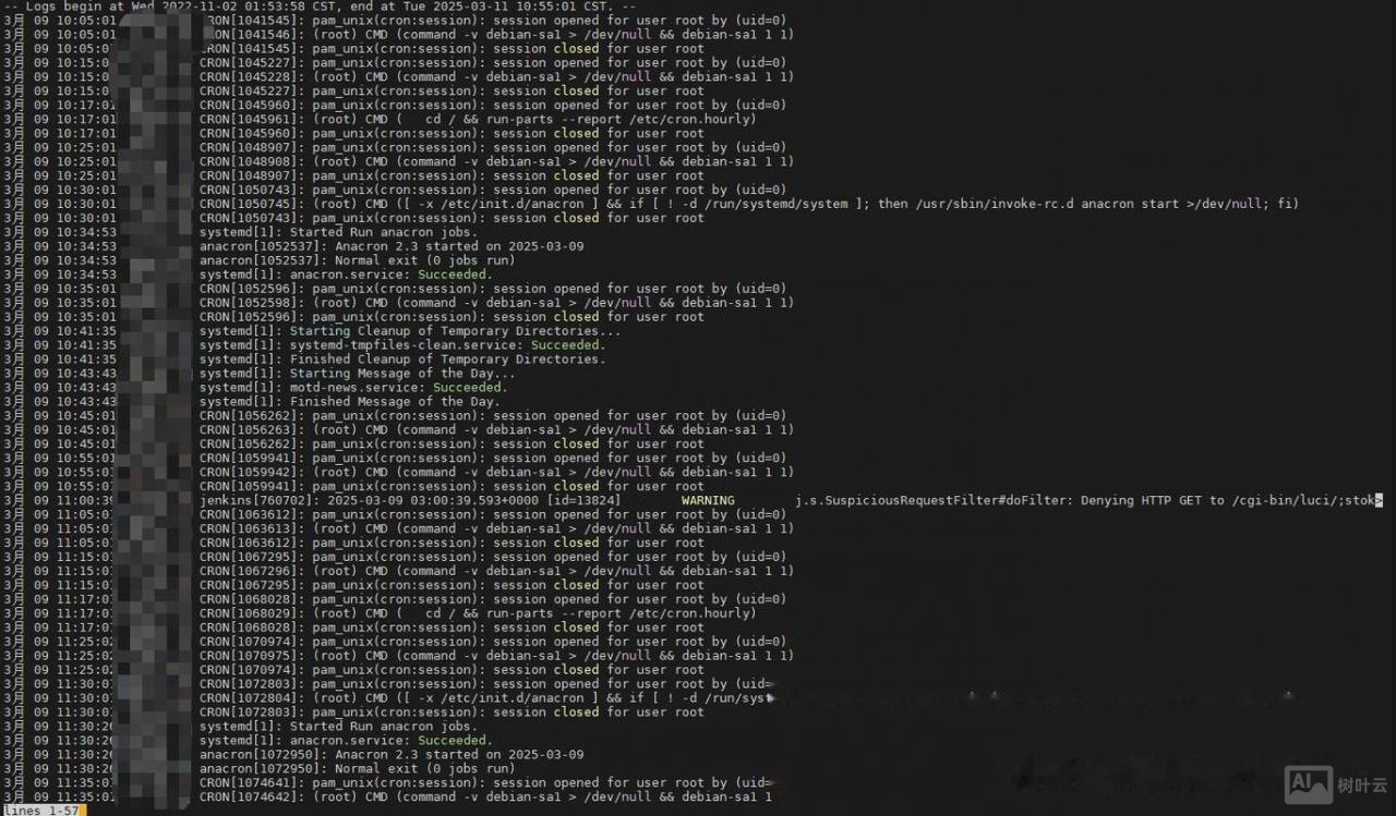 查看服务器日志命令