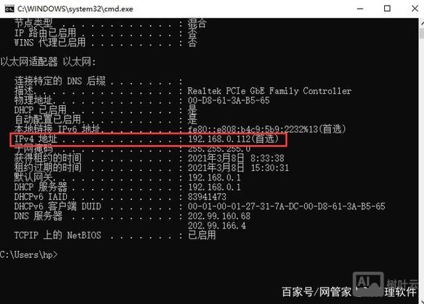 查看域名ip命令