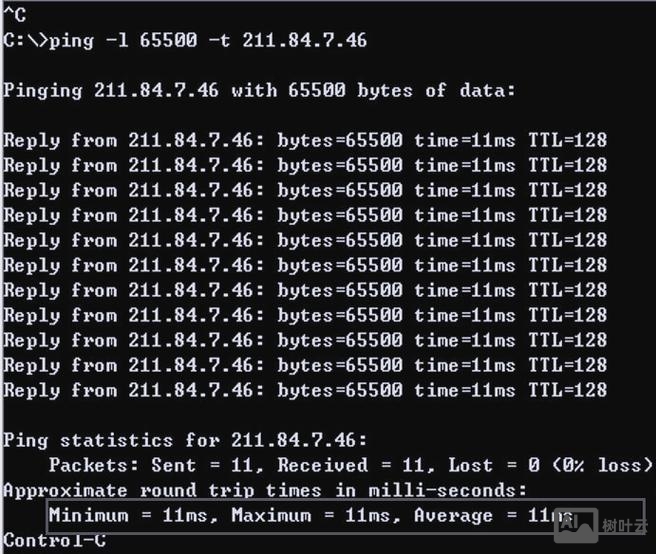 linux ping 大包命令