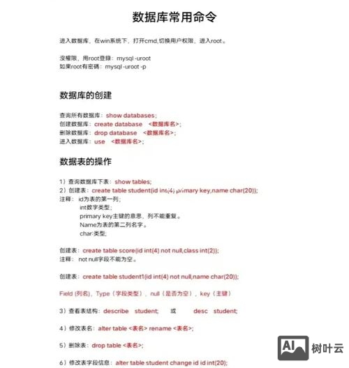mysql命令帮助