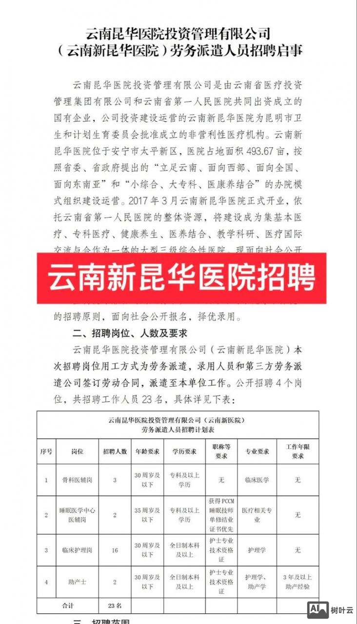 下载云南招聘网最新招聘