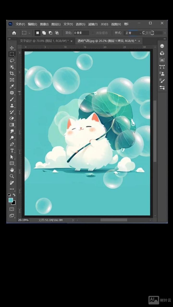 ps中如何做气泡