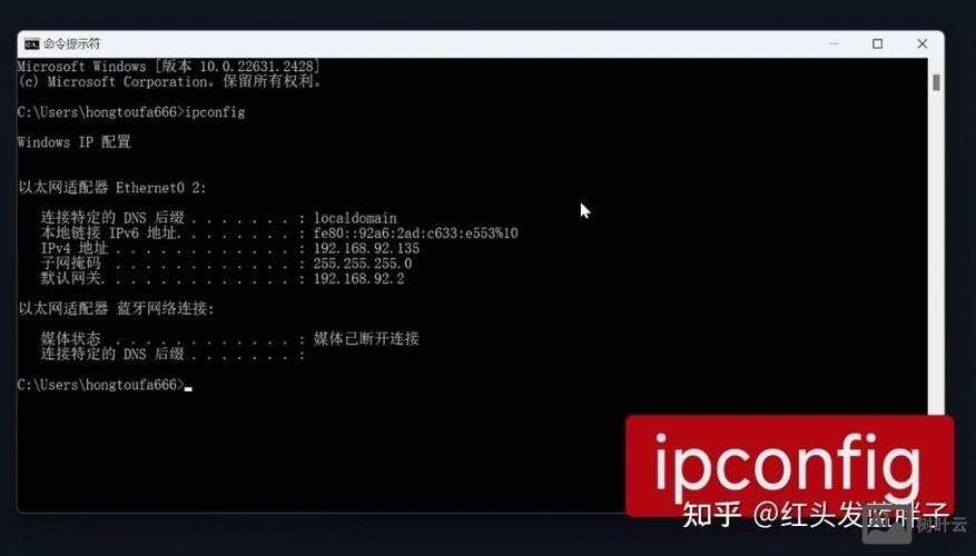 windows 命令行查看ip