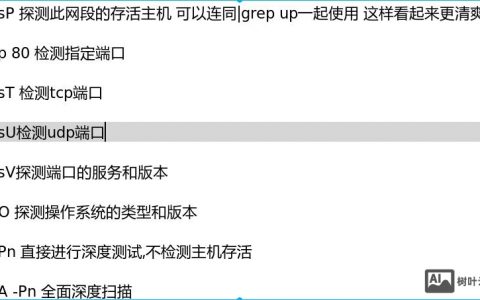 nmap常用命令有哪些？