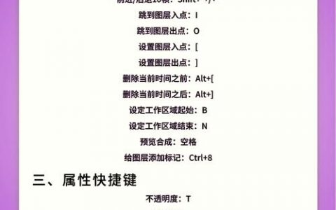 ae 快捷键命令有哪些高效实用的？