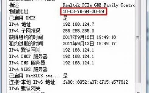 如何快速查询网卡MAC地址?
