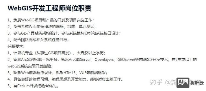 地理信息系统开发招聘