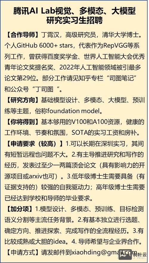 计算机视觉实习生招聘