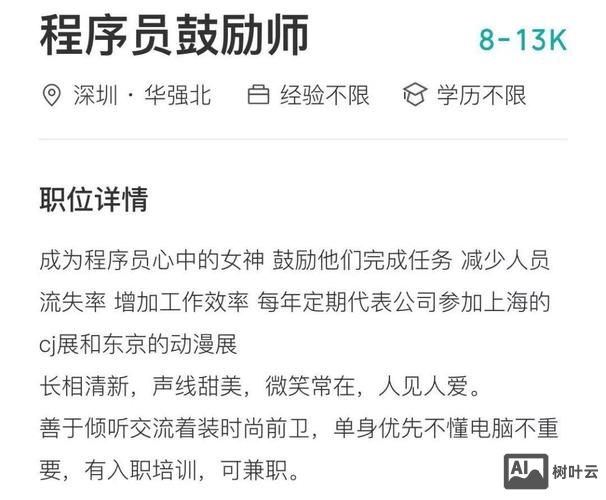 深圳程序员鼓励师招聘