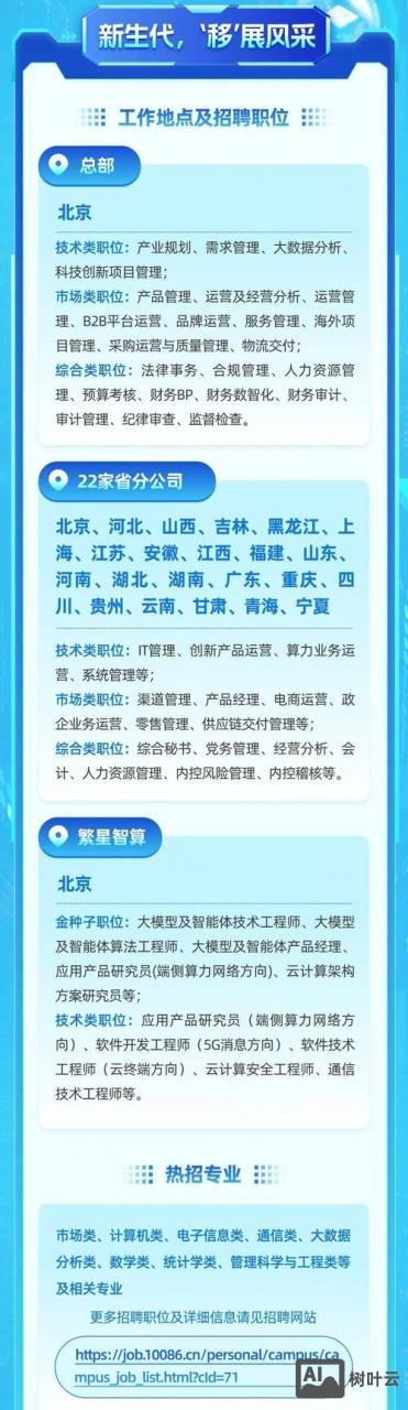 中国移动物联网 招聘