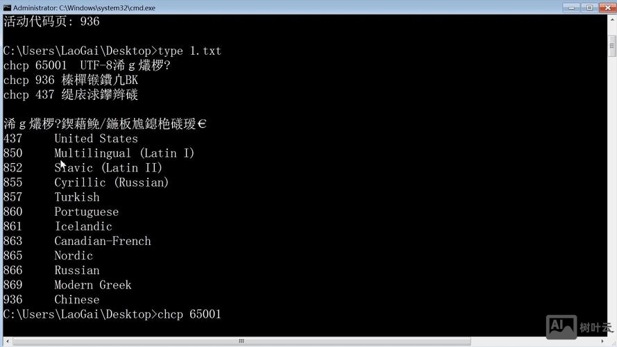 chcp不是内部命令