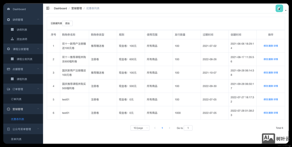 如何在网站后台表格