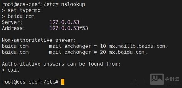 linux 查询dns 命令