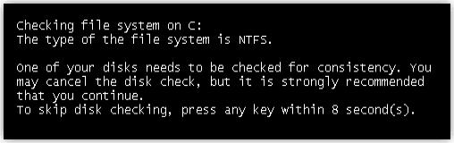 取消开机自检命令