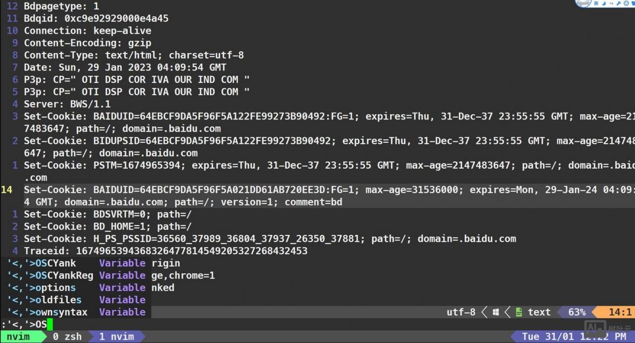 vim编辑文件命令