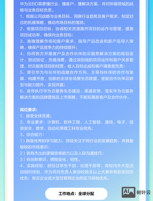 华为云计算工程师招聘