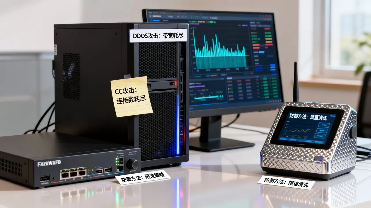 DDoS攻击和CC攻击有什么区别，怎么防御？