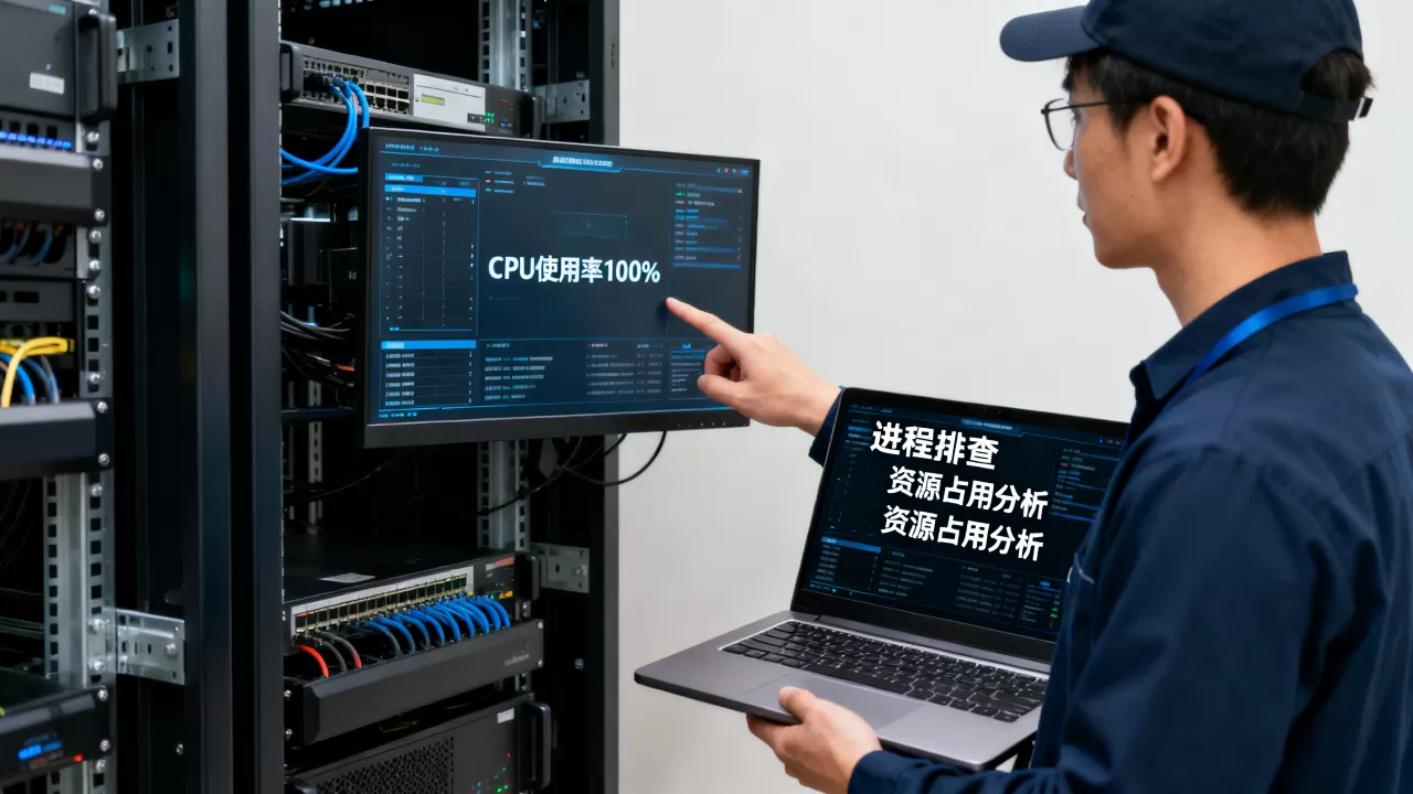服务器CPU占用100%怎么排查解决？，是什么原因？